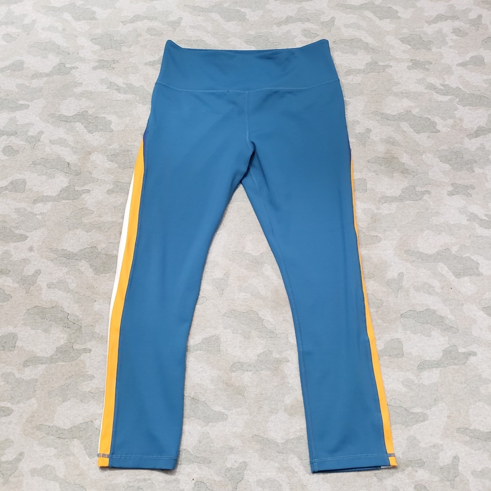Zyia Active Leggings Womens 12 Blue Crop Pull On Gym Fitness‎ Yoga